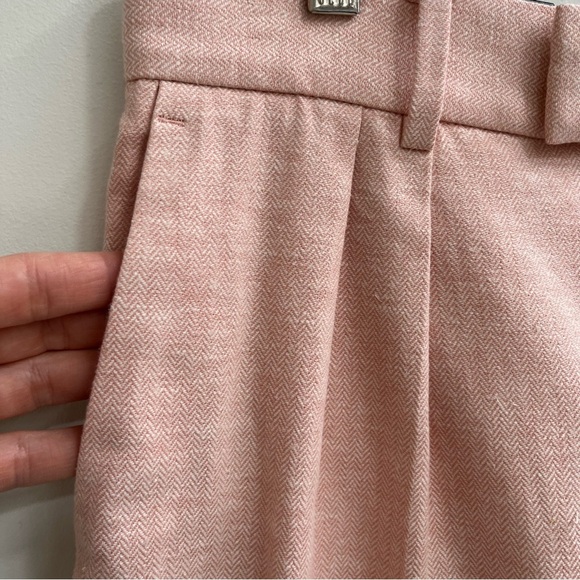 Banana Republic Linen Cotton Blend Bermuda Trouser Shorts 9” Pleated Peach - Picture 5 of 11